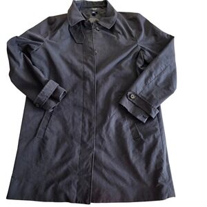 CHAPS Women's Dark Navy Trench Coat Classic Mid Length Size L